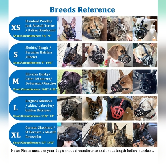 Dog Muzzle, Breathable Basket Muzzles for Medium Dogs Stop Biting, Barking - Picture 5 of 8